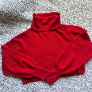 Cropped turtleneck sweater